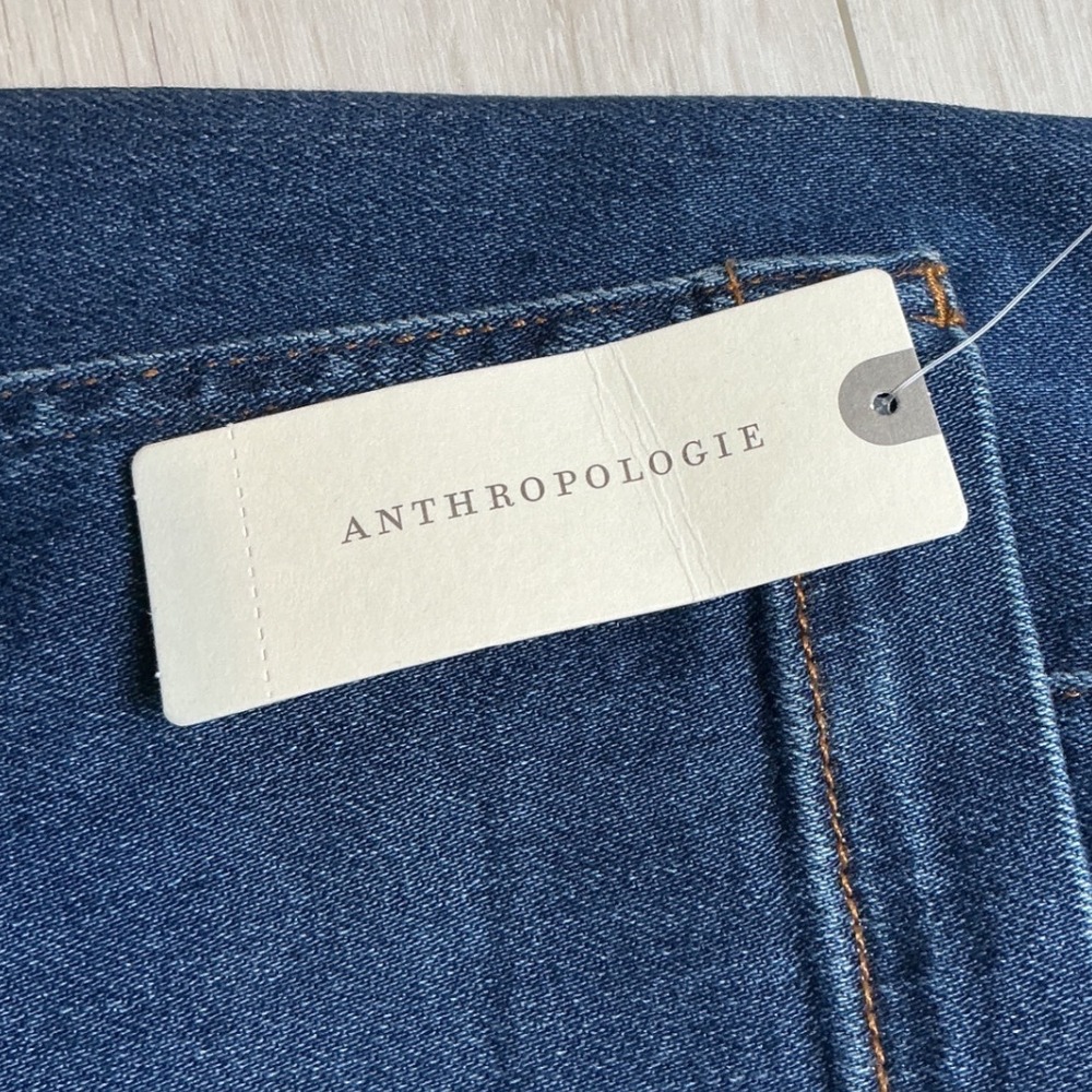 Anthropologie Maeve The Colette Full-Length Wide-Leg Jeans Blue 31 New With Tags - Picture 9 of 9